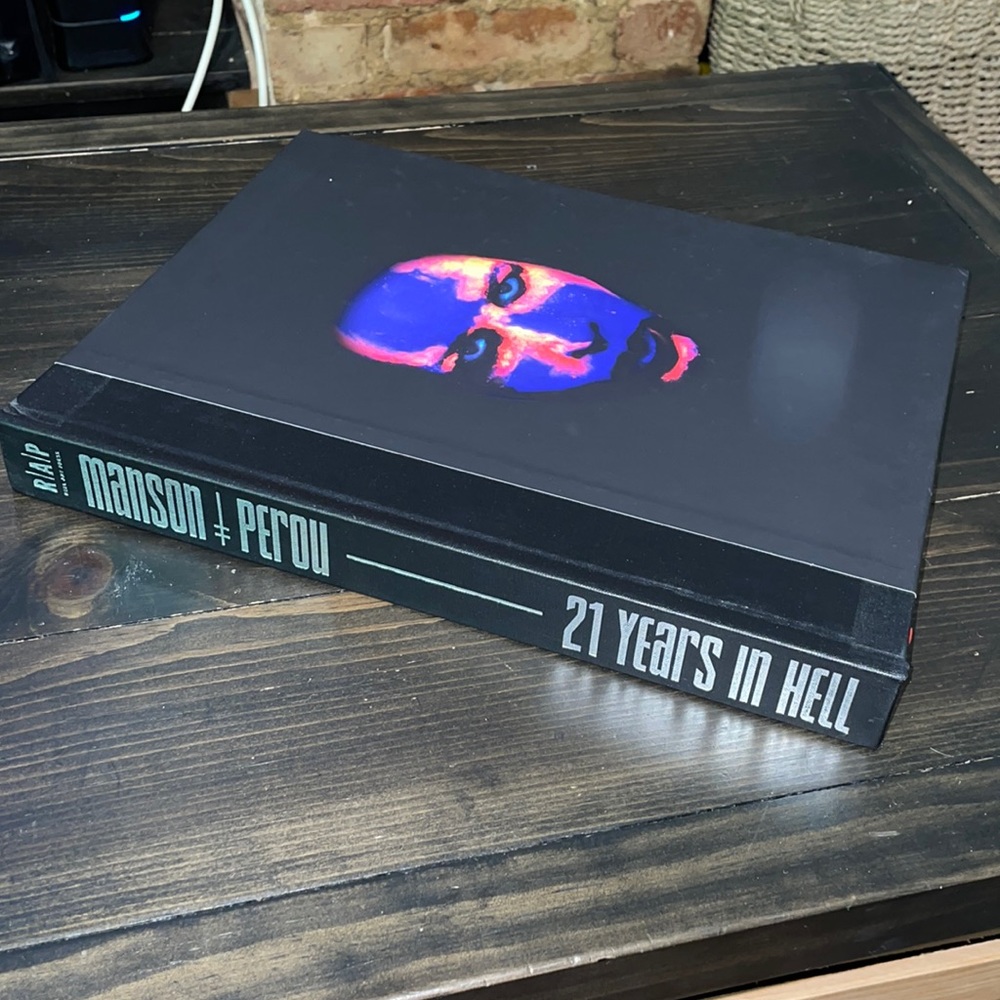 Marilyn Manson21 Years in Hell Hardcover Book - Black with Blue/Purple Cover Art